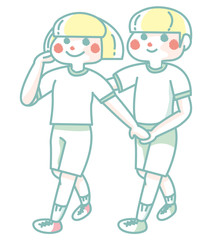 フォークダンスをする男女