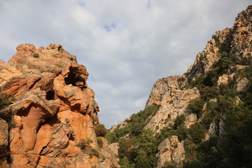 detail of badlands called Les Calanches in french language in th