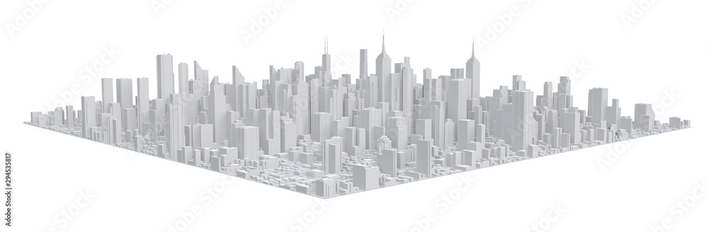 Poster 3d image render, aerial view of cityscape background. 3d rendering.