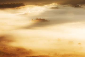 Mystic mist valley in Thailand