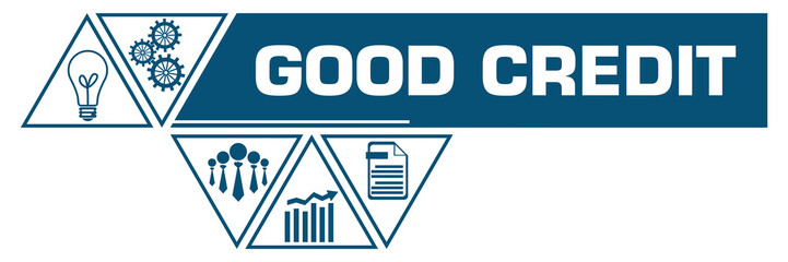 Good Credit Blue White Triangle Polygon Horizontal 