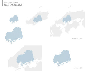 dotted Japan map, Hiroshima