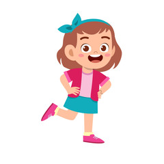 cute kid teen girl show facial expression