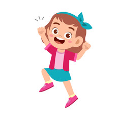 Obraz premium cute kid teen girl show facial expression