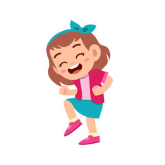 cute kid teen girl show facial expression