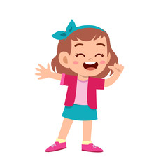 cute kid teen girl show facial expression