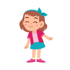 cute kid teen girl show facial expression