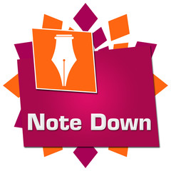 Note Down Pink Orange Circular Squares Symbol 