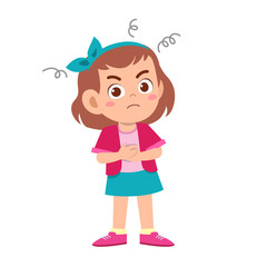 cute kid teen girl show facial expression