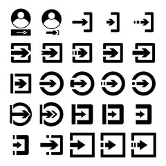 login and sign in icons set