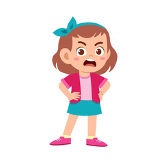 cute kid teen girl show facial expression