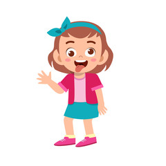 cute kid teen girl show facial expression