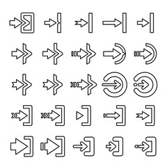 login and sign in icons set, line design