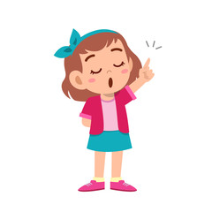 cute kid teen girl show facial expression