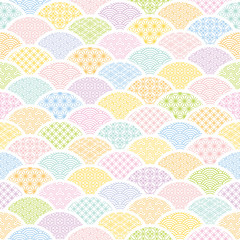 青海波　和風　伝統文様入り