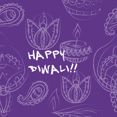 seamless pattern on the theme of the Indian holiday Diwali