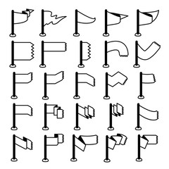 vector set of flag and pennant icons
