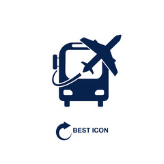 Airport bus icon on white