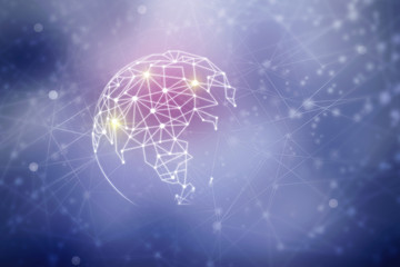 2d illustration Abstract futuristic electronic circuit technology background