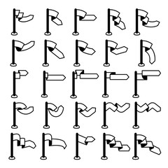 flag and pennant icons set