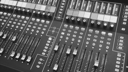sound mixing console . closeup	