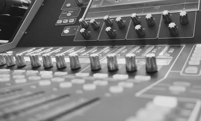 sound mixing console . closeup	