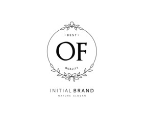 O F OF Beauty vector initial logo, handwriting logo of initial signature, wedding, fashion, jewerly, boutique, floral and botanical with creative template for any company or business.