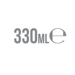 Liter l sign (l-mark) estimated volumes 330 milliliters (ml) Vector symbol packaging, labels used for prepacked foods, drinks different liters and milliliters. 330 ml vol single icon isolated on white