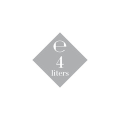 4 Liters l sign (l-mark) estimated volumes milliliters (ml) Vector symbol packaging, labels used for prepacked foods, drinks different liters and milliliters. 4 litre vol single icon isolated on white