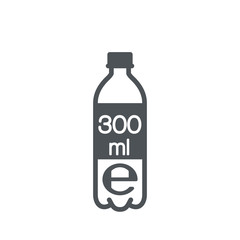 Liter l sign (l-mark) estimated volumes 300 milliliters (ml) Vector symbol packaging, labels used for prepacked foods, drinks different liters and milliliters. 300 ml vol single icon isolated on white