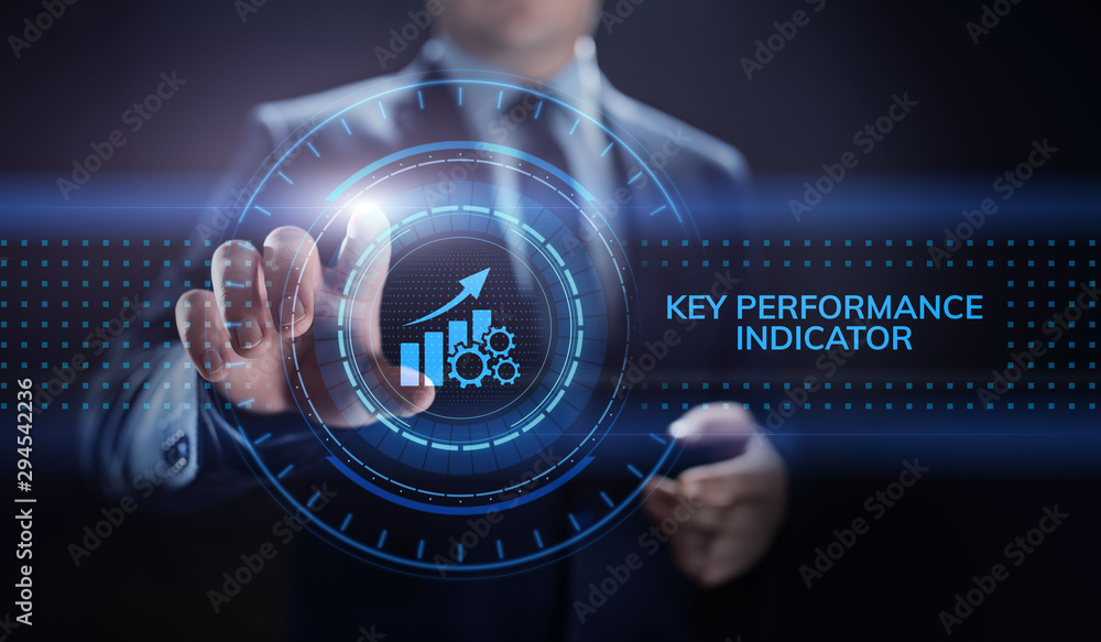 Poster kpi key performance indicator business and industrial analysis concept on screen.