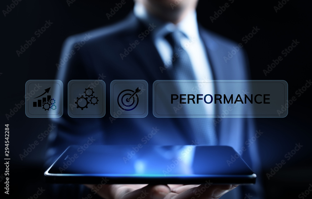 Poster kpi key performance indicator increase optimisation business and industrial process.