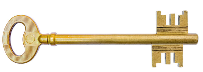 old key isolated on white background