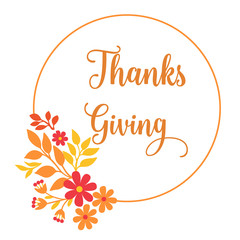 Banner for thanksgiving, with perfect autumn leaf flower frame. Vector