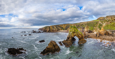 Aerial view of the Crohy Head Sea Arch, County Donegal - Ireland