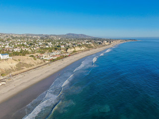 Fototapeta na wymiar Aerial view of San Clemente coastline town and beach