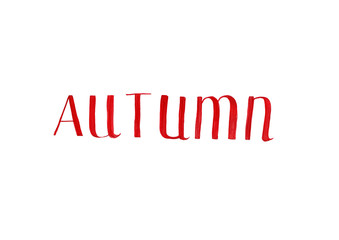 calligraphy, autumn, red, the letters, word