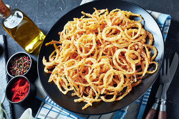 crispy fried onions served on a plate