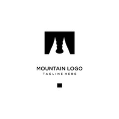  Mountain hill logo design  vector illustration.