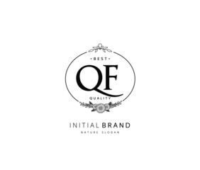 Q F QF Beauty vector initial logo, handwriting logo of initial signature, wedding, fashion, jewerly, boutique, floral and botanical with creative template for any company or business.