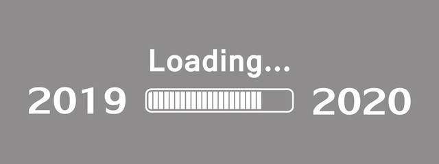 Happy new year 2020 with loading bar icon