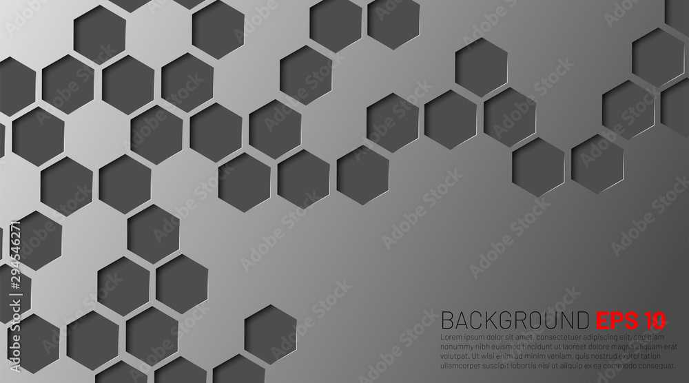 Poster abstract gray hexagon with a white background. geometric elements of design for modern communication