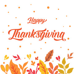 Celebration card of thanksgiving, with texture of autumn leaf flower frame background. Vector