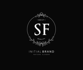 S F SF Beauty vector initial logo, handwriting logo of initial signature, wedding, fashion, jewerly, boutique, floral and botanical with creative template for any company or business.
