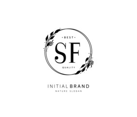 S F SF Beauty vector initial logo, handwriting logo of initial signature, wedding, fashion, jewerly, boutique, floral and botanical with creative template for any company or business.