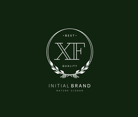 X F XF Beauty vector initial logo, handwriting logo of initial signature, wedding, fashion, jewerly, boutique, floral and botanical with creative template for any company or business.