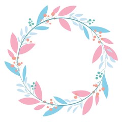 Multi-colored wreath of leaves.