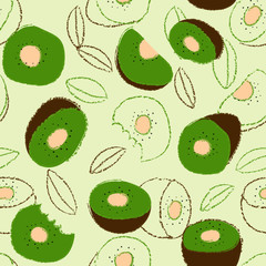  Vector organic fruits pattern
