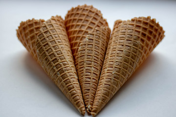 a waffle cone on white background ingredient