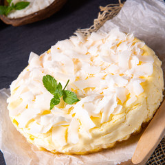 a simple quark coconut cake from the tin
